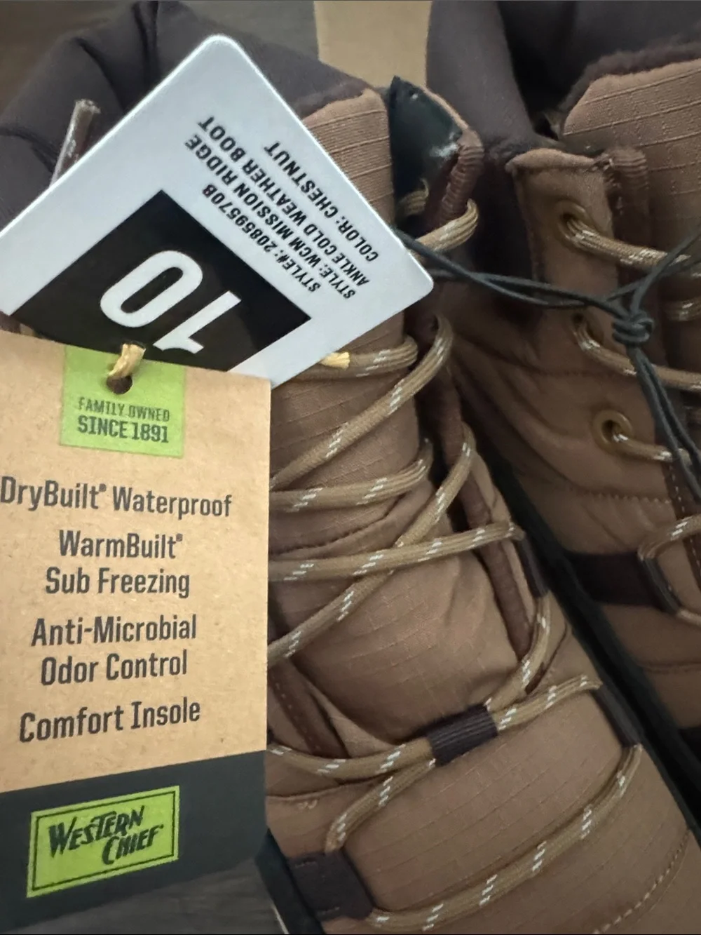 Western Chief Brown and Black Men's Waterproof Winter Boots